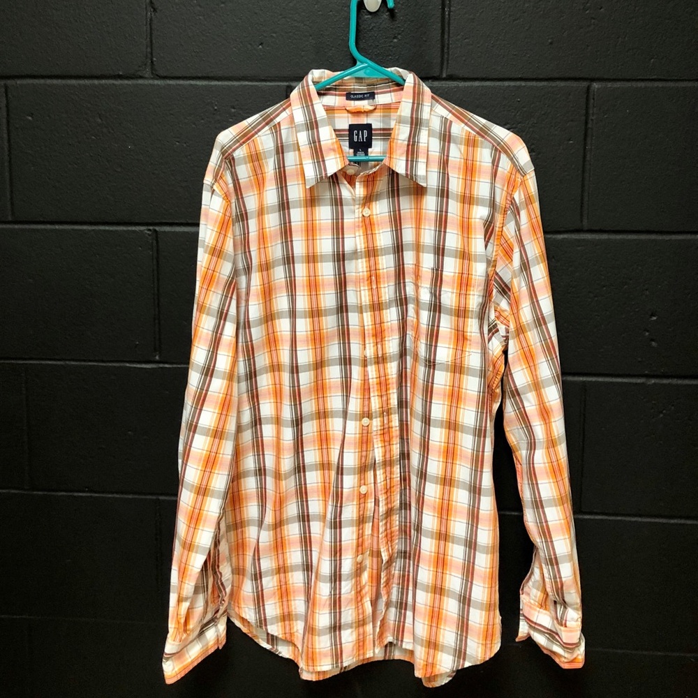 💙 Gap Plaid Casual Button Down